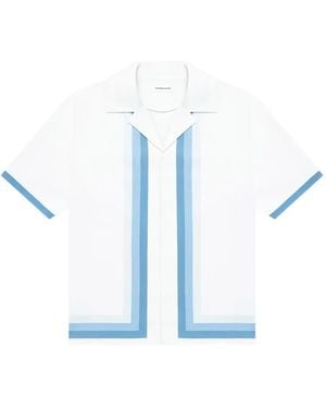 Manière De Voir Nathan Ombré-Border Revere Shirt - Blue