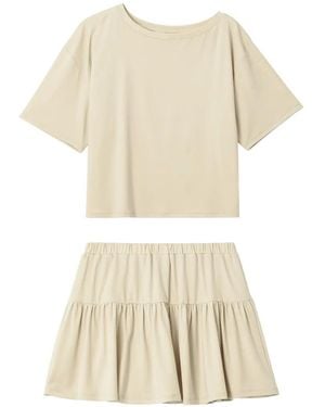 B+ AB Pijama Con Hombros Descubiertos - Blanco