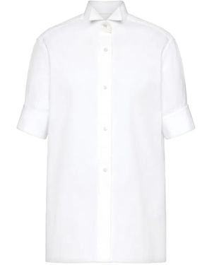 Maison Margiela Wing-Collar Short-Sleeve Shirt - White