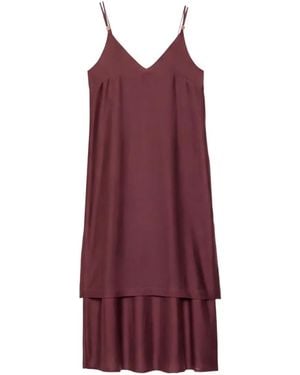 Ottod'Ame Layered Spaghetti-Strap Maxi Dress - Purple