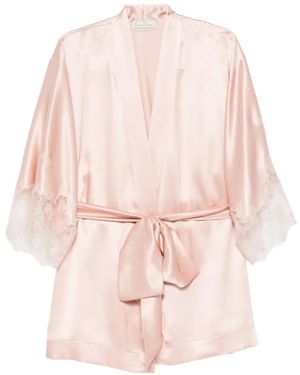 Carine Gilson Lace-Sleeve Kimono - Pink