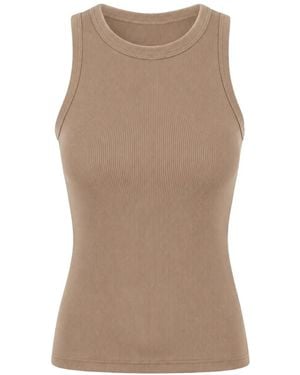 Handvaerk Ribbed Tank Top - Brown