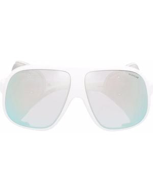 Moncler Mask-Frame Sunglasses - White