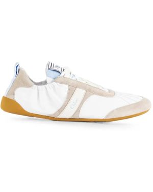 Chloé Kick Suede-Panelled Trainers - White