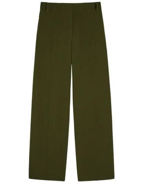Another Tomorrow Pantalones Con Trabillas - Verde
