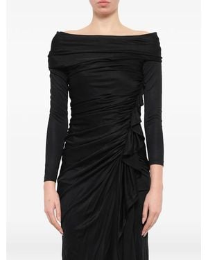 Givenchy Gathered Cascading Gown - Nero
