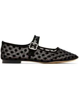 Sam Edelman Polka-Dot Mesh Ballet Flats - Black