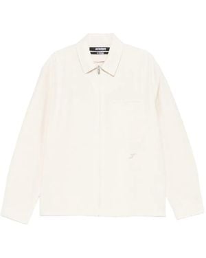 Jacquemus Mecano Reißverschluss-Hemd mit Logo-Stickerei - Weiß