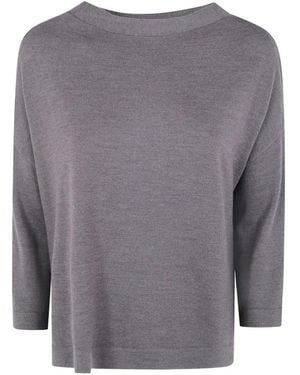Ma'ry'ya Jersey Con Cuello Barco - Gris