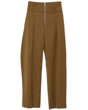 Ferragamo Zip-Fastening Pants - Natural