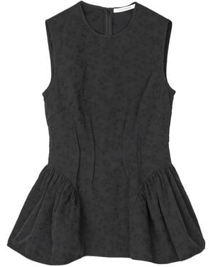 Cecilie Bahnsen Daimi Eira-Matelassé Sleeveless Blouse - Black