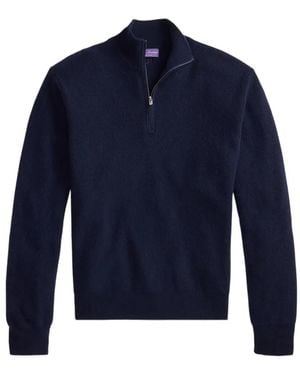 Ralph Lauren Kaschmirpullover Mit Reißverschluss - Blau