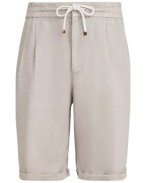 Brunello Cucinelli Garment-Dyed Bermuda Shorts - Grey