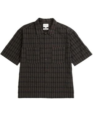 Norse Projects Mols Check-Pattern Short-Sleeve Cotton Shirt - Black