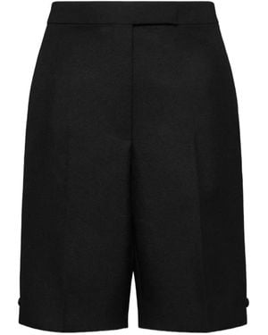 Thom Browne 3-Ply Wool Mohair Bermuda Shorts - Black