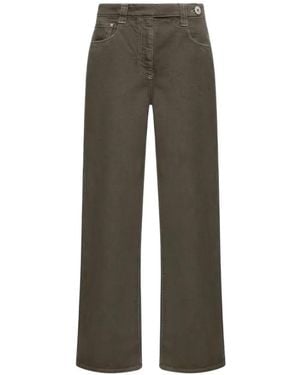 Brunello Cucinelli Contrast-Stitch Pants - Gray