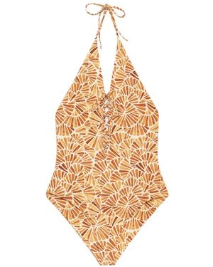 Maliparmi Shell Lace-Up Swimsuit - Metallic