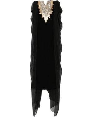 Jean Louis Sabaji Verziertes Maxikleid - Schwarz