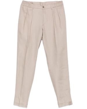 Tagliatore Belt-Loops Trousers - Natural