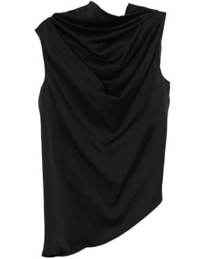 Rohe Blusa con cuello desbocado - Negro