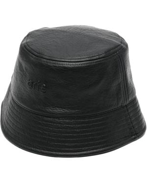 Arte' Embossed Bucket Beanie Hat - Black