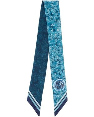 Lancel Roxanne Flowers-Print Silk Scarf - Blue