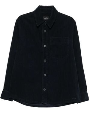 A.P.C. Corduroy Chest-Pocket Shirt - Black
