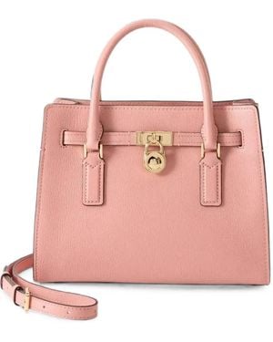 Michael Kors Padlock-Detail Leather Tote Bag - Pink