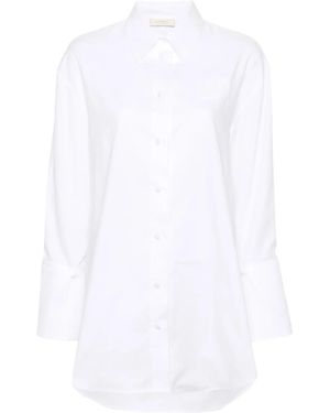 Twinset Logo-Patch Detachable-Cuffs Shirt - White