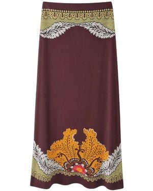 La DoubleJ Graphic-Print A-Line Skirt - Purple