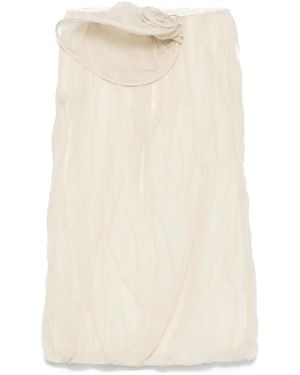 Magda Butrym 3D-Detailed Midi Skirt - Natural