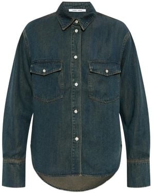 Samsøe & Samsøe Chest-Pocket Denim Shirt - Blue