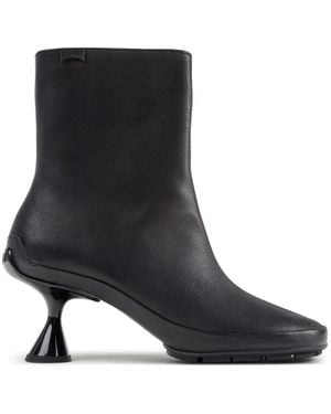 Camper Twins Leather Ankle Boots - Black