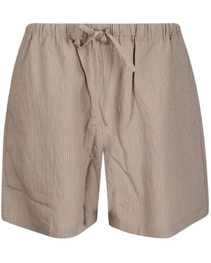 Maison Kitsuné Pantalones Cortos Elásticos A Rayas - Gris