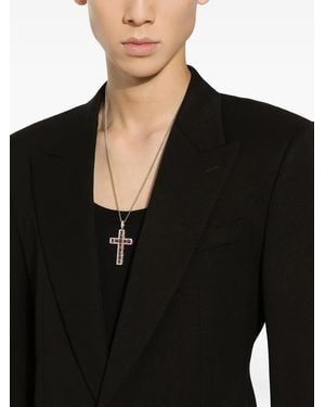 Dolce & Gabbana Colgante Tradition en oro de 18 ct con diamantes y rubí - Negro