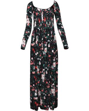 Rabanne Rose-Print Maxi Dress - Black