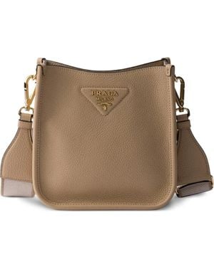 Prada レザーショルダーバッグ - ブラウン