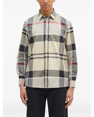 Barbour Geruit Katoenen Overhemd - Grijs