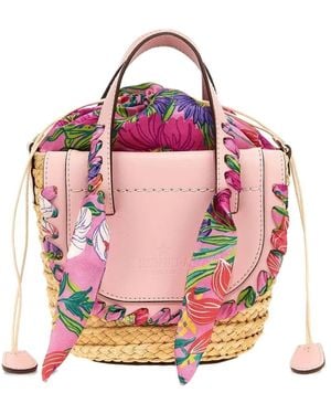 CUBA LAB Borsa Tote A Fiori - Rosa