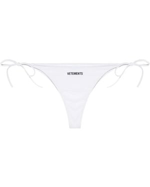 Vetements Logo-Print Bikini Bottom - White