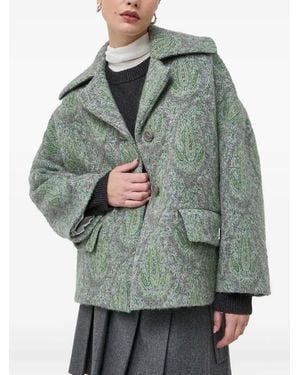 Beatrice B. Piumino Con Stampa Paisley E Bottoni - Grigio