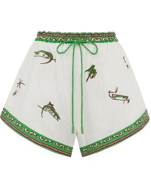 ALÉMAIS Wanda Embroidered Shorts - Green