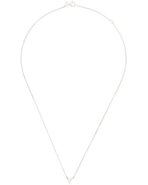 Le Gramme Collier À Pendentif À Design D'Initiale - White