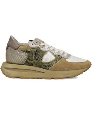 Philippe Model Snakeskin-Detailed Sneakers - Green