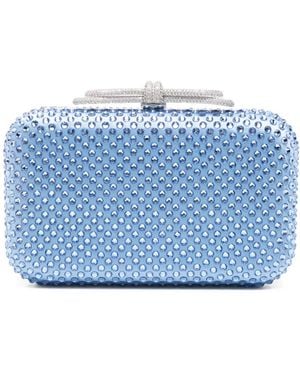Mach & Mach Crystal-Embellished Clutch Bag - Blue