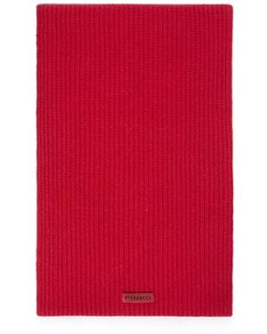 Pinko Ribbed-Knit Scarf - Red