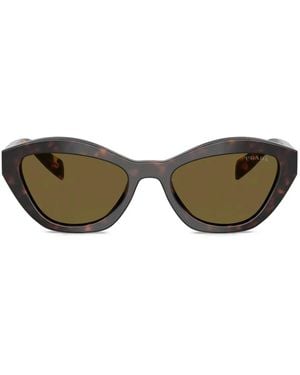 Prada Logo-Detail Cat-Eye Sunglasses - Brown
