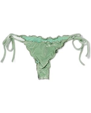 MC2 Saint Barth Miami Ruffled Side-Tie Bikini Bottoms - Green