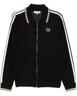 Sergio Tacchini Stripe Logo Zip Sweatshirt - Black