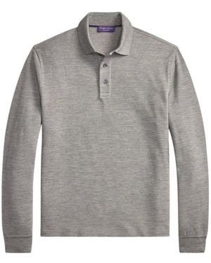 Ralph Lauren Polo Piqué À Manches Longues - Grey